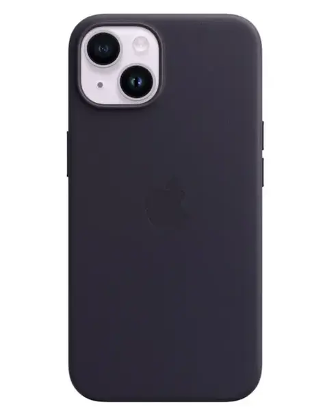 Protectie Spate Apple Leather pentru Apple iPhone 14 , Magsafe (Albastru inchis)