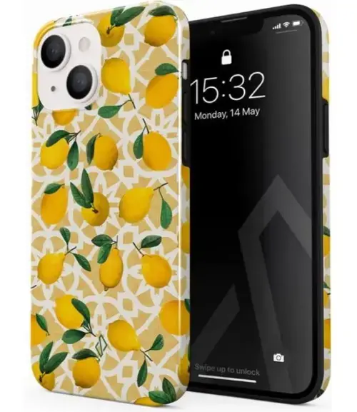 Protectie Spate Burga Dual Layer Lemon Juice pentru Apple iPhone 14 Plus (Multicolor)