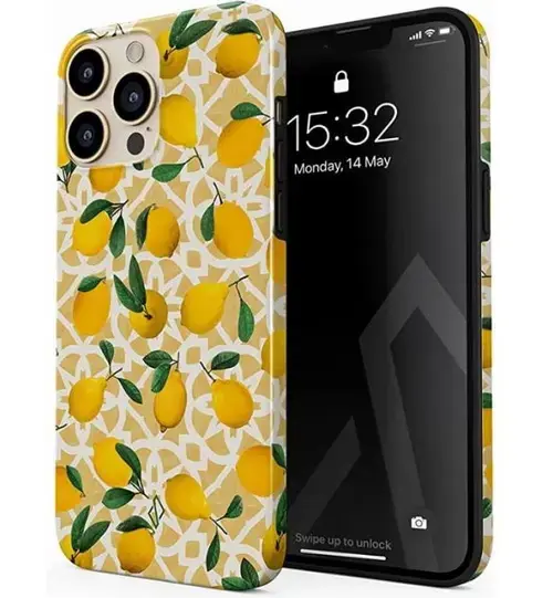 Protectie Spate Burga Dual Layer Lemon Juice pentru Apple iPhone 14 Pro (Multicolor)