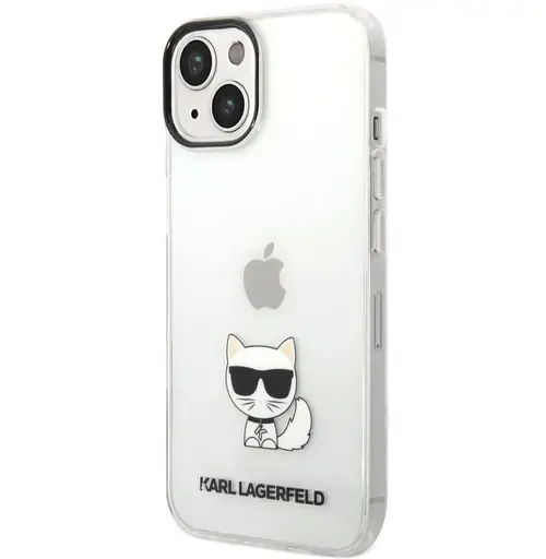 Protectie Spate Karl Lagerfeld Choupette Logo pentru Apple iPhone 14 Plus (Transparent)