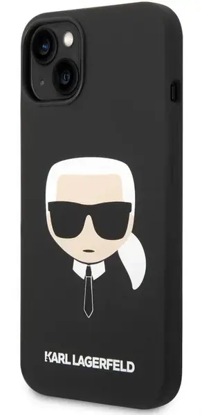 Protectie Spate Karl Lagerfeld Liquid Karl Head MagSafe pentru Apple iPhone 14 Plus (Negru)