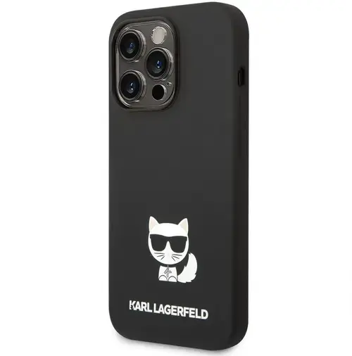 Protectie Spate Karl Lagerfeld Liquid Silicone pentru Apple iPhone 14 Pro Max (Negru)