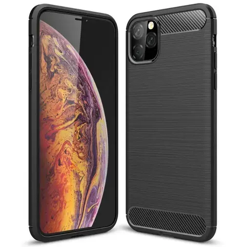 Protectie Spate Lemontti Carbon LEMHCIXIPN pentru Apple iPhone 11 Pro (Negru)