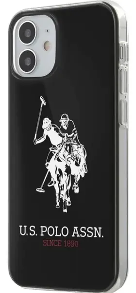 Protectie Spate US Polo Assn Shiny Big Logo USHCP12STPUHRBK pentru Apple Iphone 12 mini (Negru/Alb)