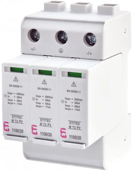 protectie supratensiuni etitec m t2 pv 1100/20 y 002440515