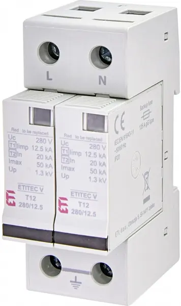 protectie supratensiuni etitec v t12 280/12,5 1+1 002442903
