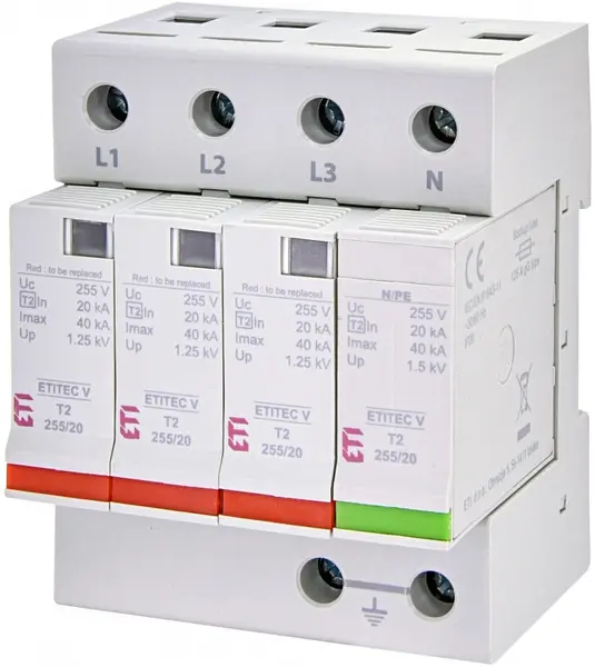 protectie supratensiuni etitec v t2 255/20 3+1 rc 002442963