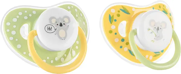 Protecții din silicon Lorelli Baby Care - Cu capac, 6 luni+, 2 bucăți, Galben/Verde