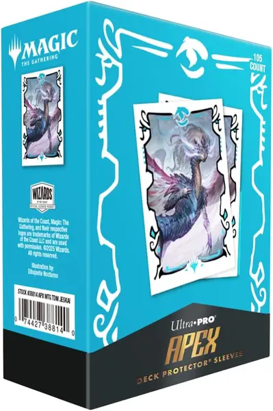 Protecții pentru carduri Ultra Pro - Magic the Gathering: Tarkir Dragonstorm Apex Deck Protector, Jeskai (105 buc)