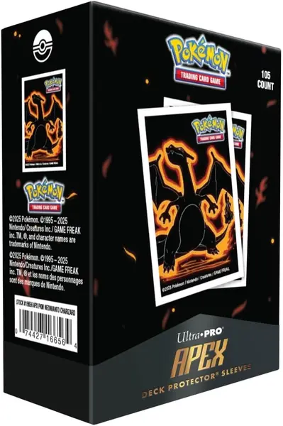 Protecții pentru carduri Ultra Pro - Pokemon TCG: Neon Kanto Charizard Apex Deck Protector Sleeves (105 buc.)