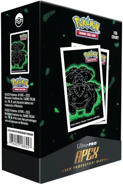 Protecții pentru carduri Ultra Pro - Pokemon TCG: Neon Kanto Venusaur Apex Deck Protector Sleeves (105 buc.)