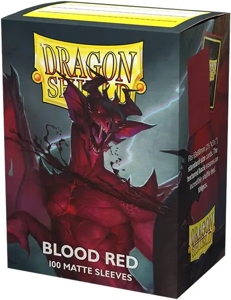 Protecții pentru cărți de joc Dragon Shiel - Matte Blood Red (100 buc.)