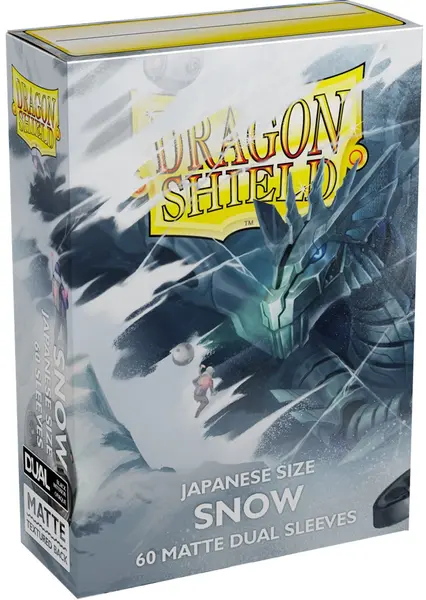 Protecții pentru cărți de joc Dragon Shield Dual Snow Sleeves - Small Matte (60 buc.)