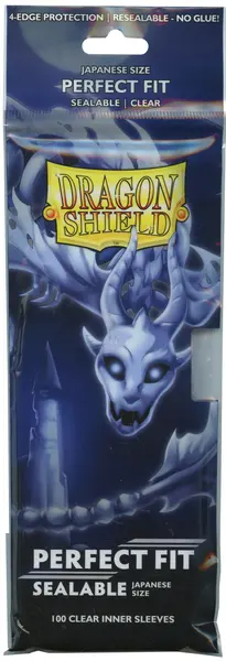 Protecții pentru cărți de joc Dragon Shield Perfect Fit Sealable Sleeves - Small Clear (100 buc.)