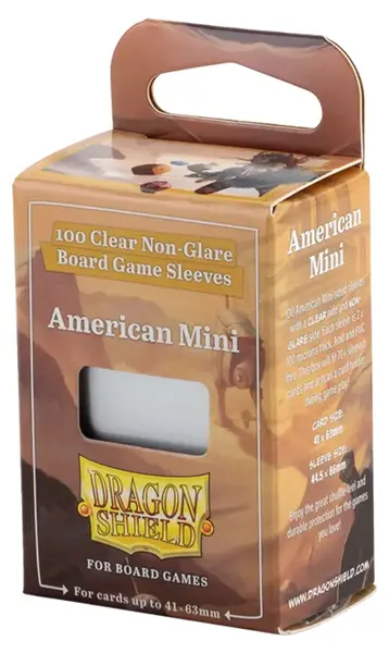 Protecții pentru cărți Dragon Shield - American Mini, Clear/Non-Glare, 41 x 63 mm (100 buc)