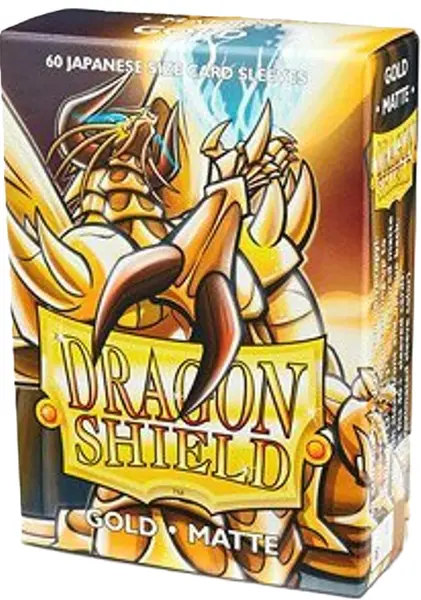Protecții pentru cărți Dragon Shield - Matte Sleeves Small Size, Gold (60 buc.)