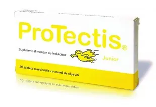 Protectis Junior cu aroma de capsuni 20 tablete masticabile