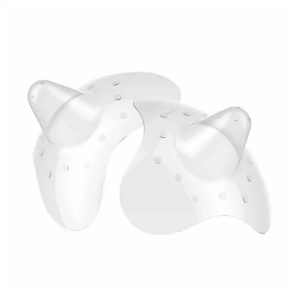 Protectoare mameloane, BabyOno, Din silicon moale, Include cutie depozitare, Fara BPA, Forma anatomica, Marimea M, Transparent