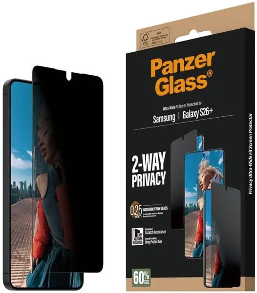 Protector de sticlă PanzerGlass – 2-Way Privacy w. EasyAligner, Galaxy S26 Plus