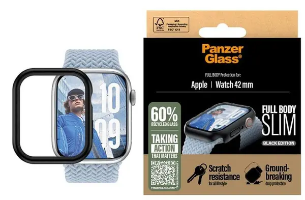 Protector de sticlă PanzerGlass - Full Body Slim, Apple Watch, 42mm, transparent