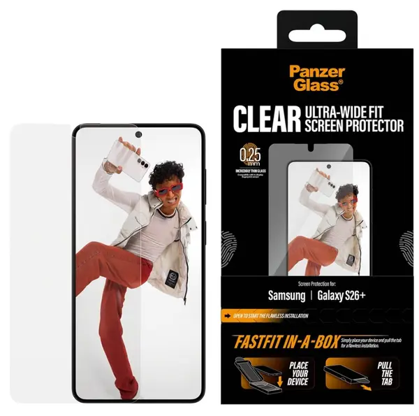 Protector de sticlă PanzerGlass – UWF w. FASTFIT IN-A-BOX, Galaxy S26 Plus