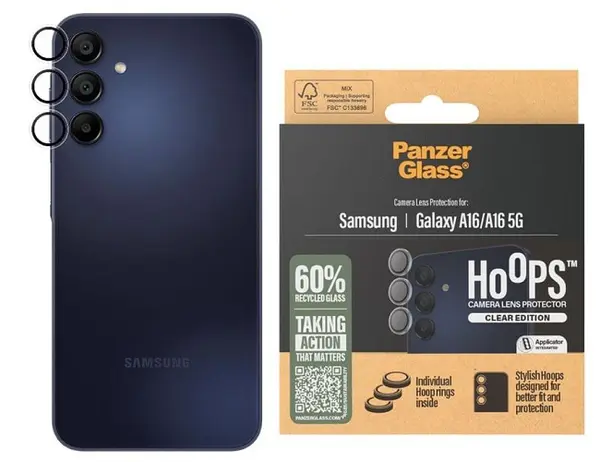 Protector de sticlă pentru cameră PanzerGlass - Hoops, Galaxy A16, transparent