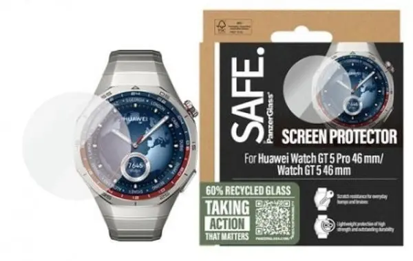Protector de sticlă SAFE - Huawei Watch GT5 Pro, 46mm, transparent