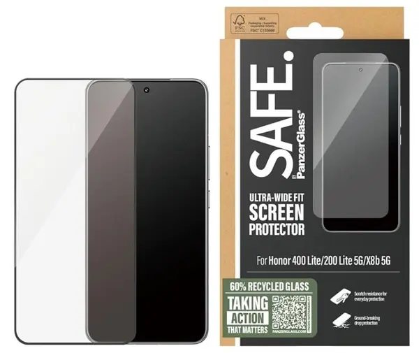 Protector de sticlă SAFE - Ultra Wide Fit, Honor 400 lite/200 lite/X8b, transparent