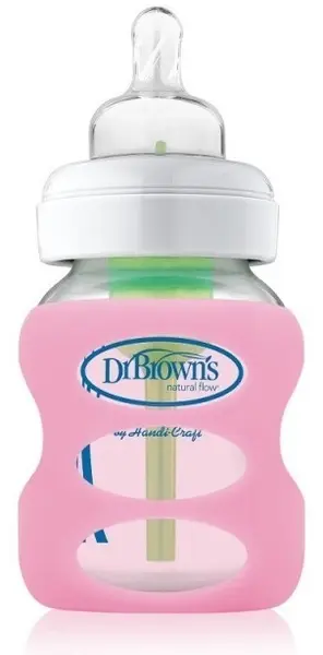 Protector pentru biberon de sticlă Dr. Brown's - roz deschis 150 ml