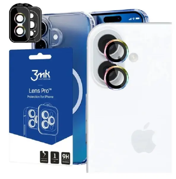 Protector pentru cameră 3mk - Lens Protection Pro, iPhone 16/16 Plus, rainbow