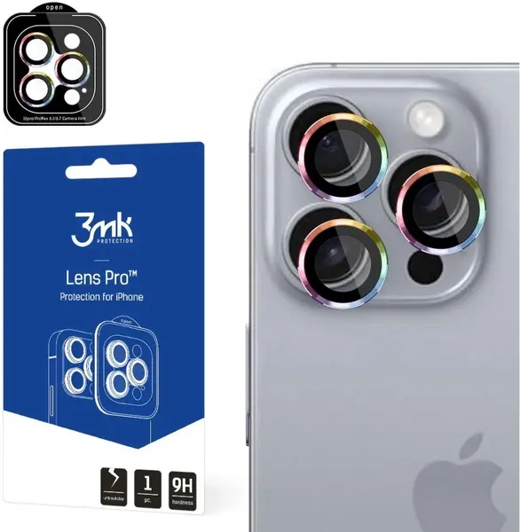 Protector pentru cameră 3mk - Lens Protection Pro Rainbow, iPhone 16 Pro/16 Pro Max