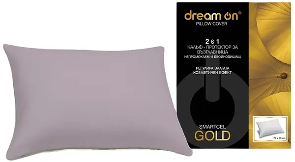 Protector pentru pernă Dream On - Smartcel Gold, 50 x 70 cm, ecru