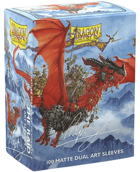 Protectori pentru cărți Dragon Shield - Matte Dual Art Sleeves Standard Size, Signature Series: The Raid (100 buc.)