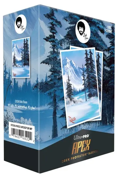 Protectori pentru cărți Ultra Pro - Bob Ross: Winter Paradise Apex Deck Protector (105 buc.)