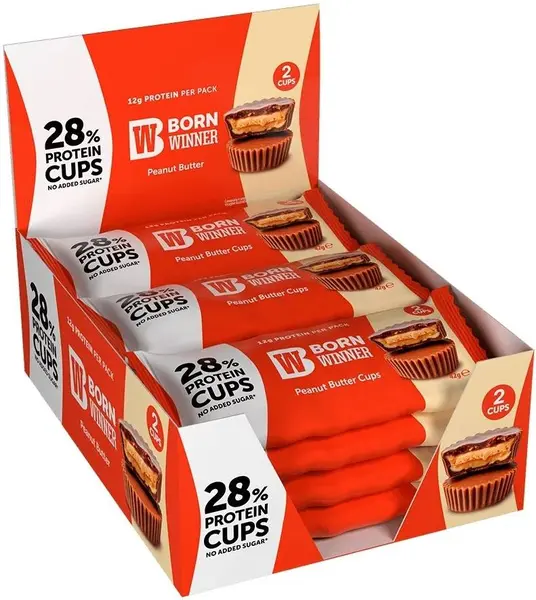 Protein Cups, unt de arahide, 12 bucăți, Born Winner