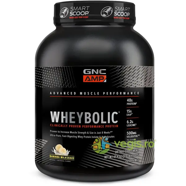 Proteina din Zer cu Aroma de Milkshake de Banane Amp Wheybolic 1300g