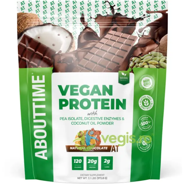 Proteina Vegana cu Aroma Naturala de Ciocolata (Abouttime Vegan Protein) 972.8g