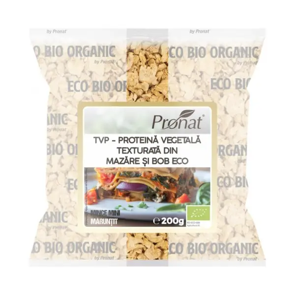 Proteina Vegetala Texturata din Mazare si Bob Bio, Maruntit, 200 g