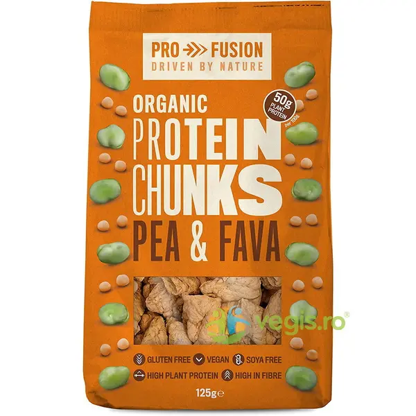 Proteina Vegetala Texturata din Mazare si Fava Bucati Mari Ecologica/Bio 125g