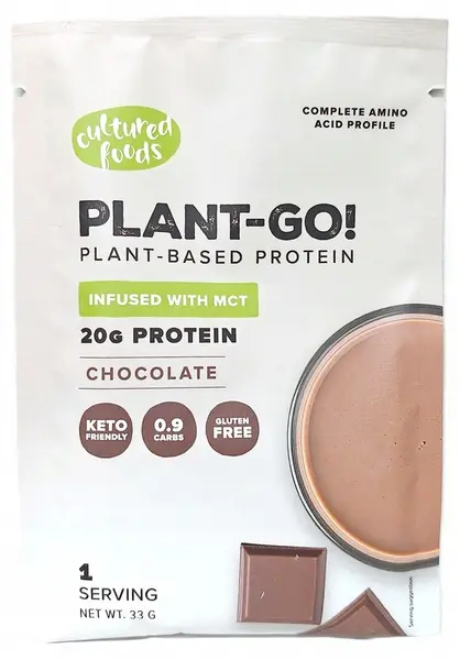 Proteine vegan, cu MCT, fără zahăr, ciocolată, 33 g, Plant-Go!
