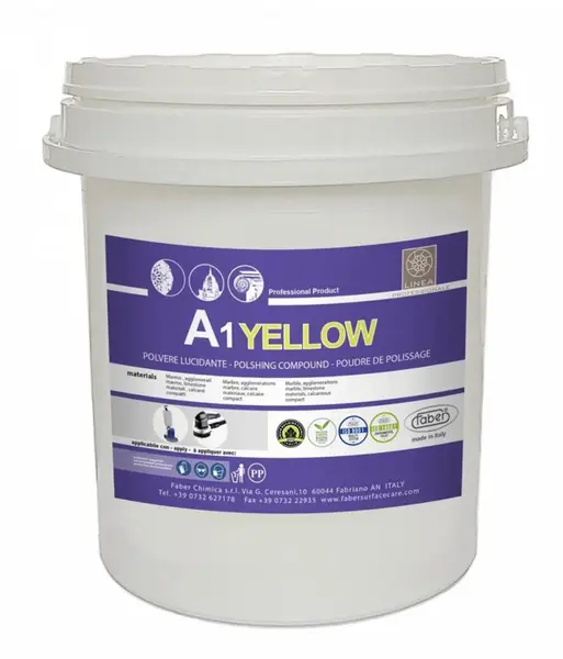Pudra de lustruit A1 Yellow, 5kg Faber, pentru marmura, calcar, travertin si aglomerate