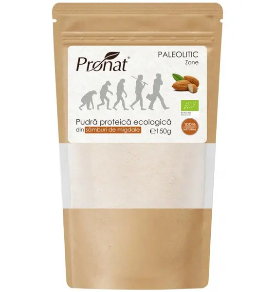 Pudra proteica bio din samburi de migdale, 150g