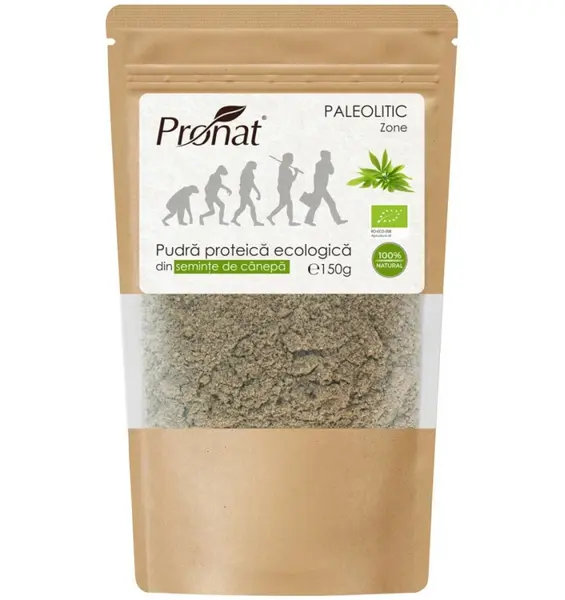 Pudra proteica bio din seminte de canepa, 150g