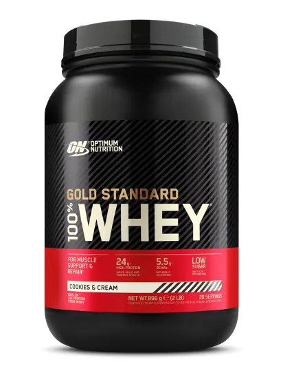 Pudra proteica proteine din zer 100% Whey Gold Standard Biscuiti si Crema, 896g, Optimum Nutrition