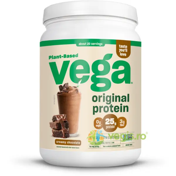 Pudra Proteica Vegetala cu Aroma Naturala de Ciocolata Vega Original 920g