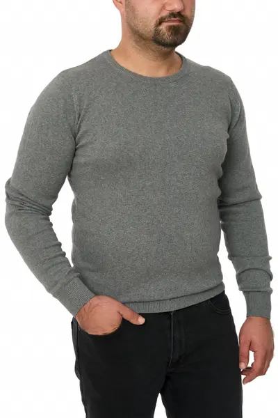 Pulover barbat la baza gatului, Glory, gri (Marime pulover: 2XL)