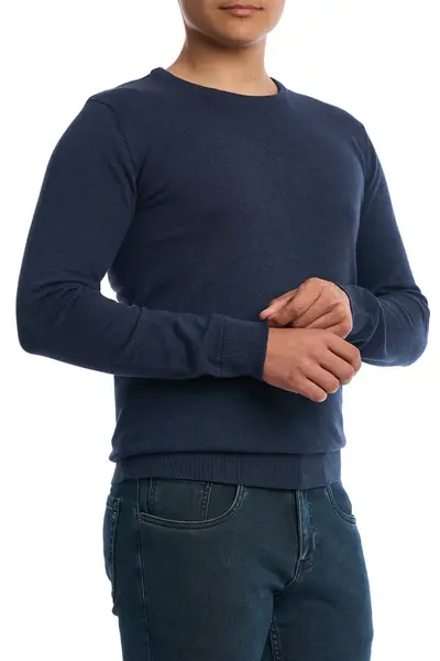 Pulover barbati, decolteu rotund, big size, Bleumarin Prafuit (Marime pulover: 2XL)