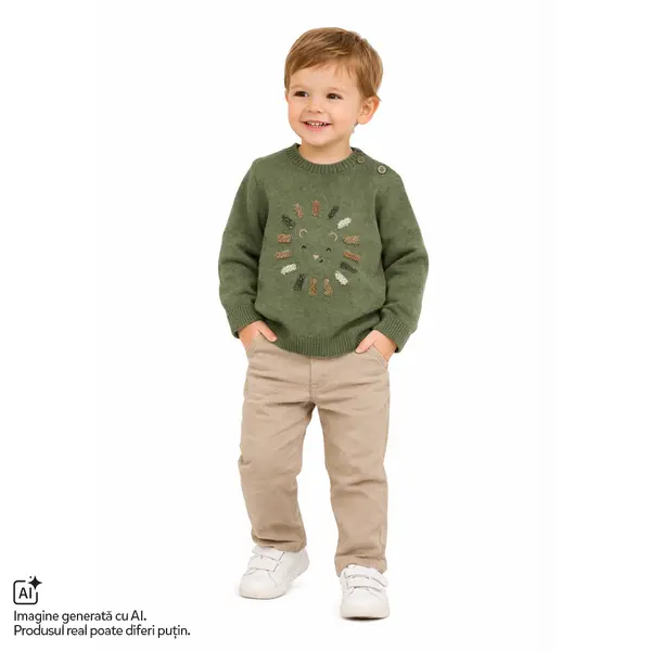Pulover bebelusi Chicco tricotat, Verde, 00841-69MFCO