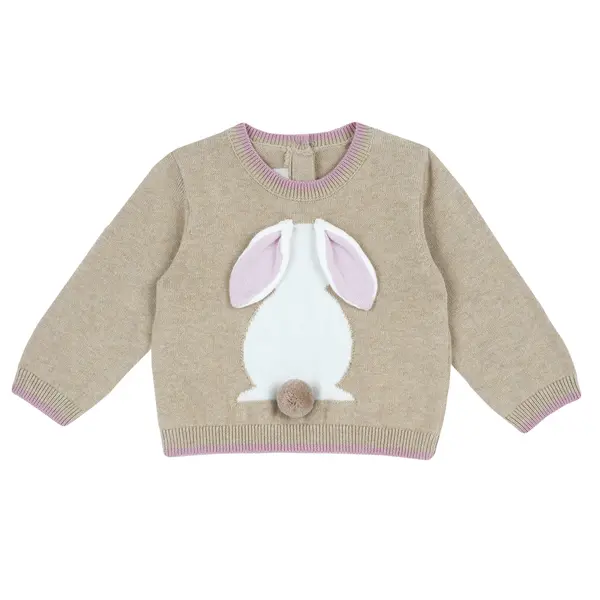 Pulover copii Chicco tricotat, bej cu model, 69703-65MFCO