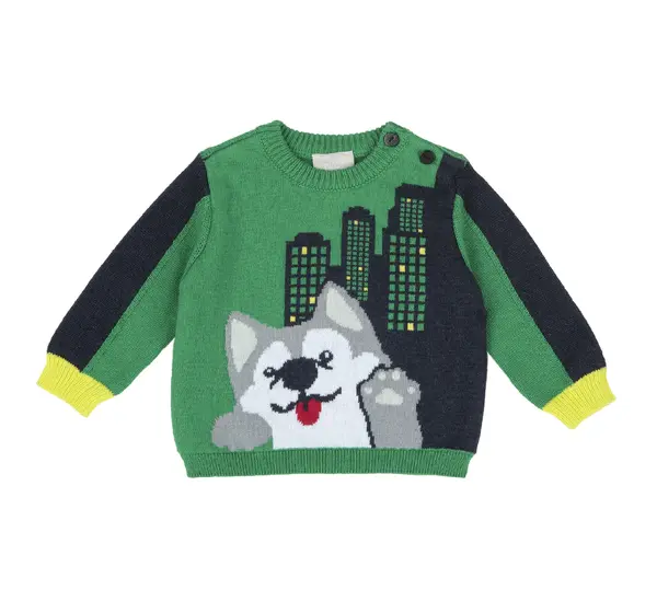 Pulover copii Chicco tricotat, verde, 09945-63MFCO